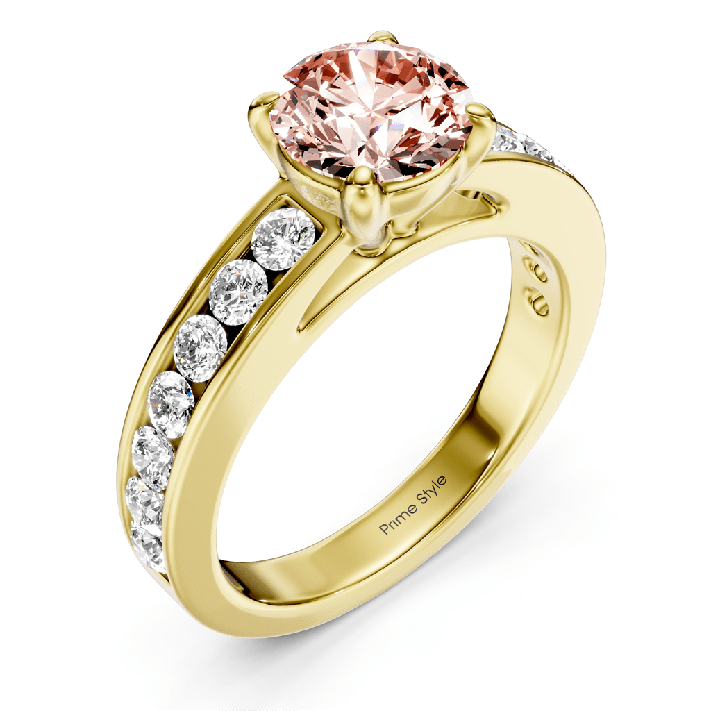 1.65-4.65 CT Round Cut Fancy Pink Diamonds - Engagement Ring