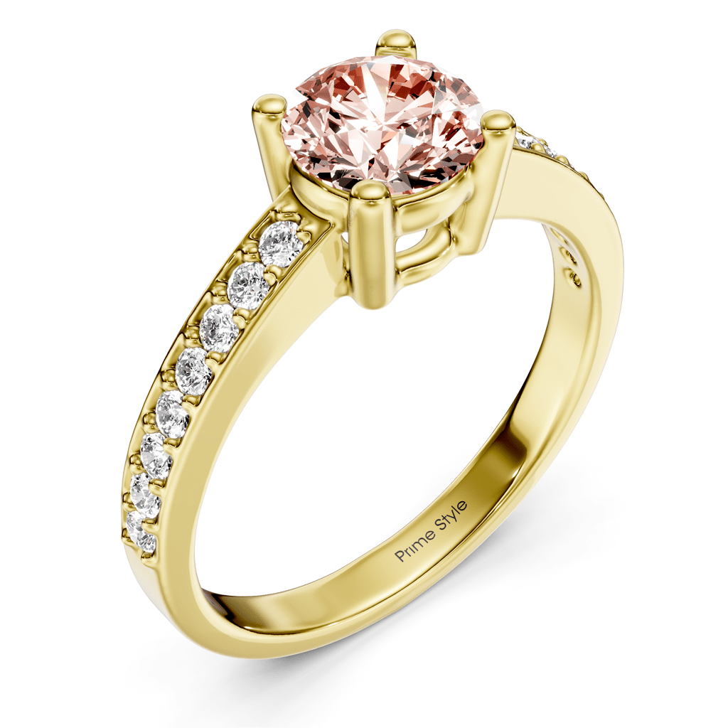 1.25 - 4.25 CT Round Cut Fancy Pink Diamonds - Engagement Ring - Primestyle.com