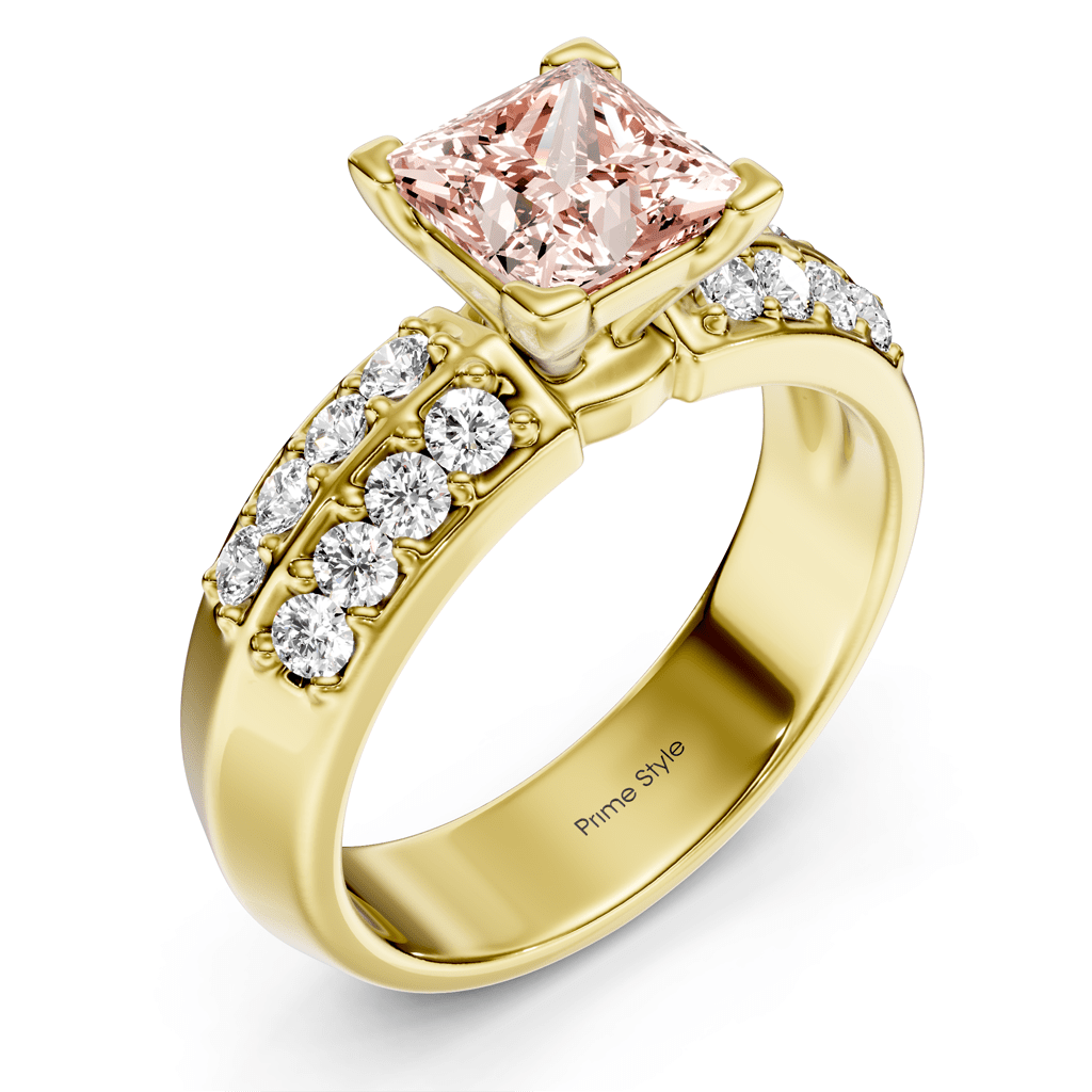 1.35 - 4.35 CT Round Cut Fancy Pink Diamonds - Engagement Ring - Primestyle.com