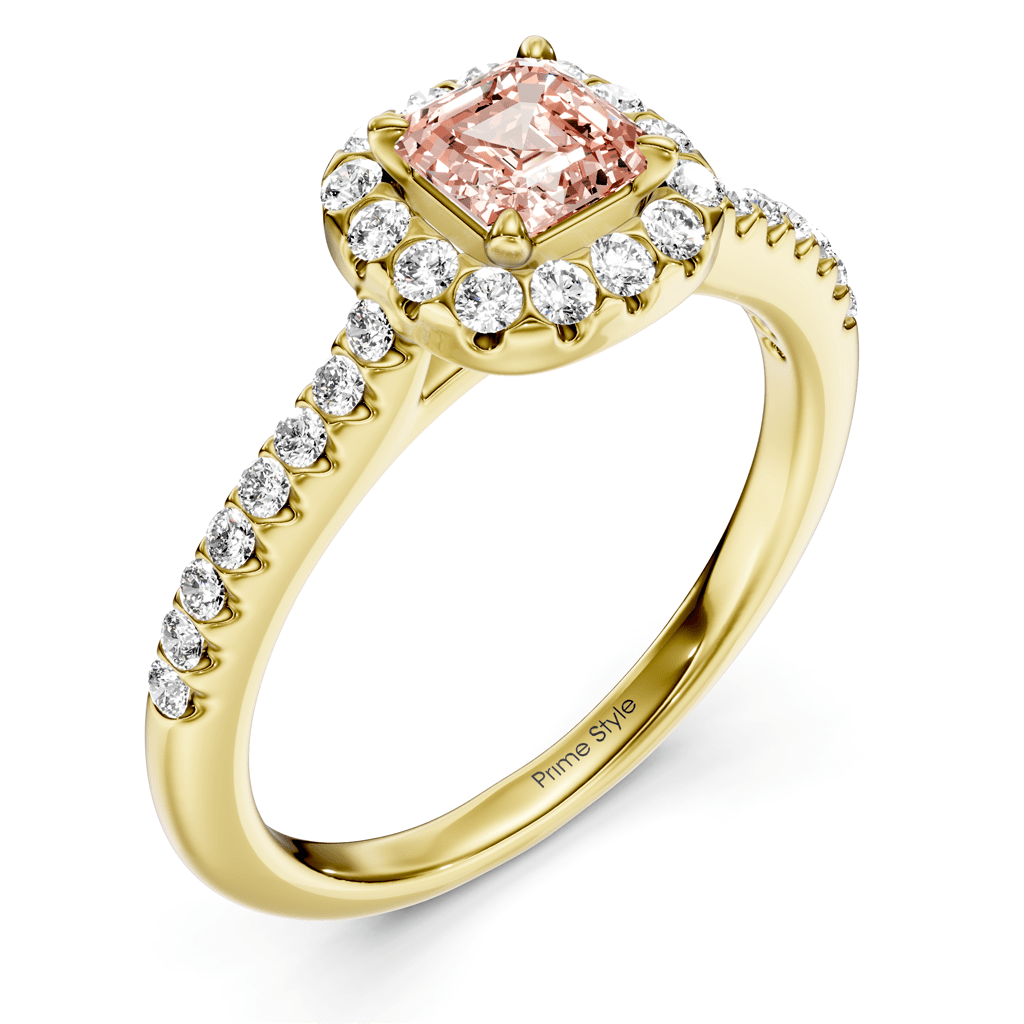 1.35 - 4.35 CT Ascher & Round Cut Fancy Pink Diamonds - Engagement Ring - Primestyle.com