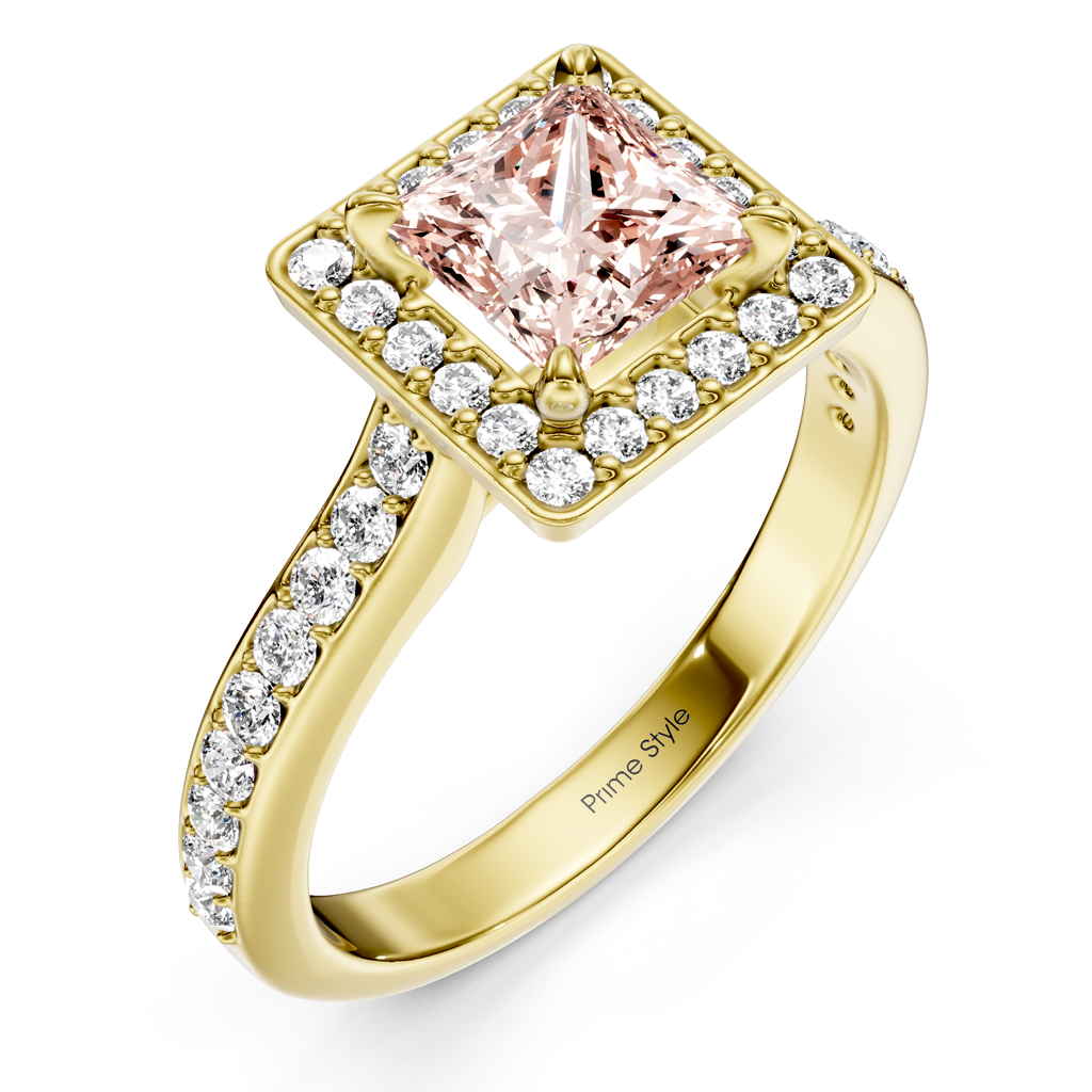 1.40-4.40 CT Princess & Round Cut Fancy Pink Diamonds - Engagement Ring