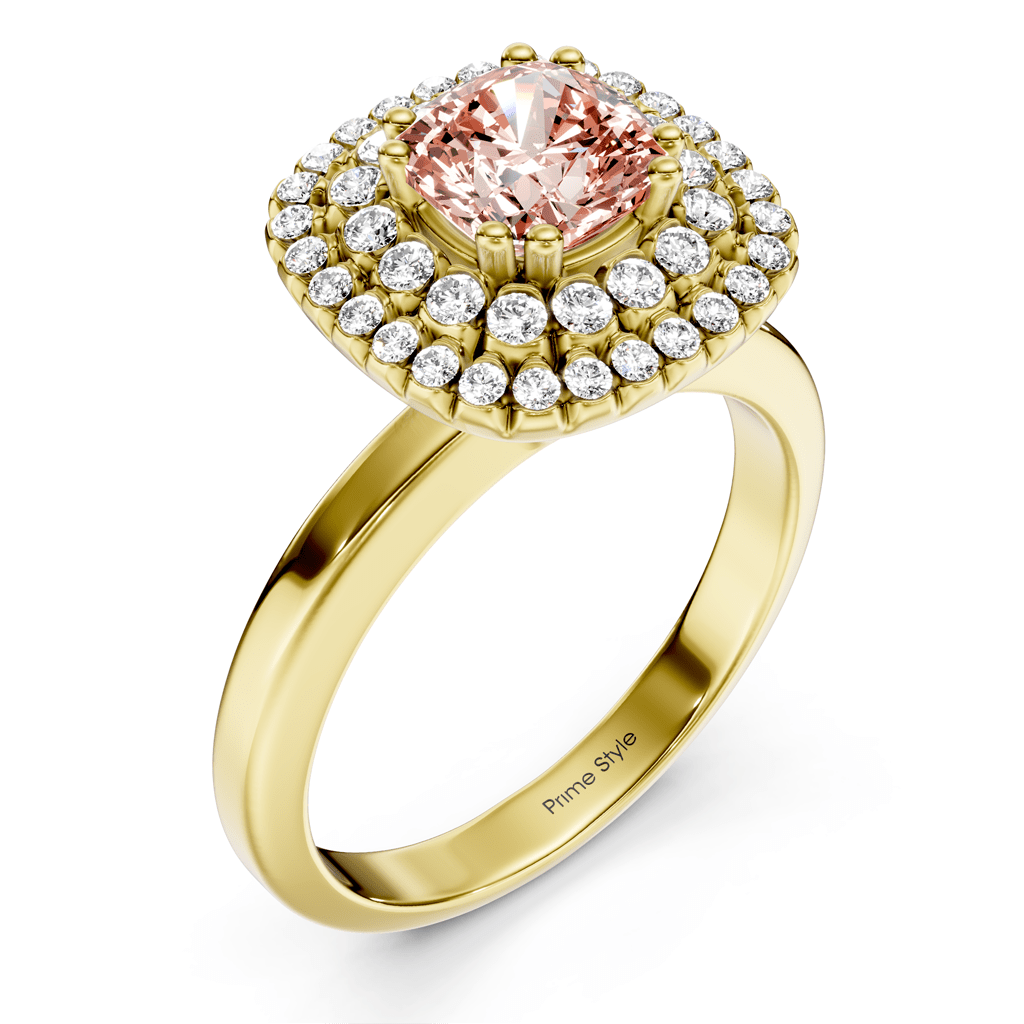 1.34-4.34 CT Cushion & Round Cut Fancy Pink Diamonds - Engagement Ring