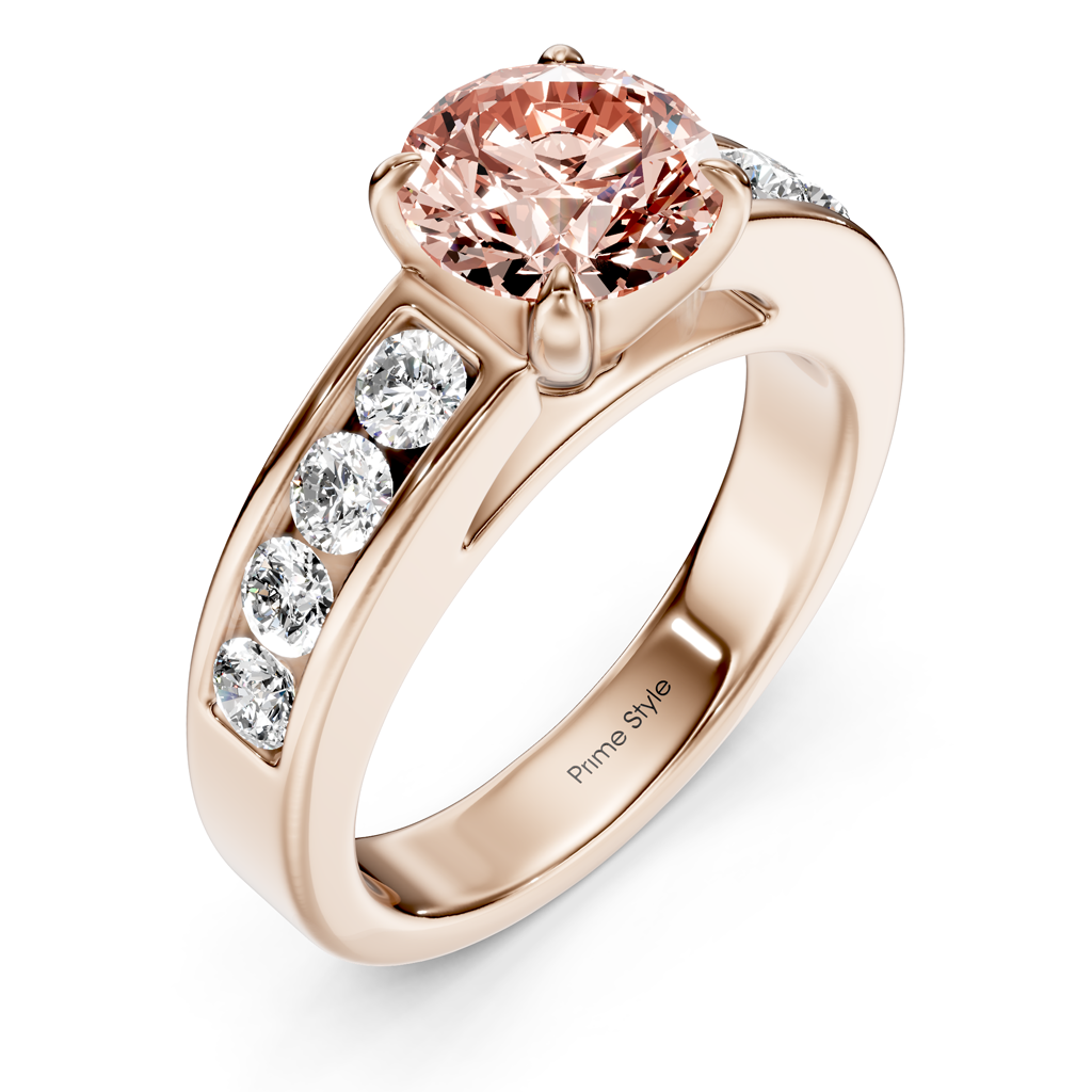 1.45-4.45 CT Round Cut Fancy Pink Diamonds - Engagement Ring