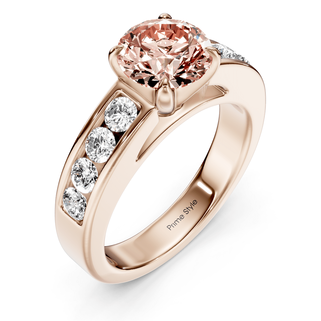 1.45 - 4.45 CT Round Cut Fancy Pink Diamonds - Engagement Ring - Primestyle.com