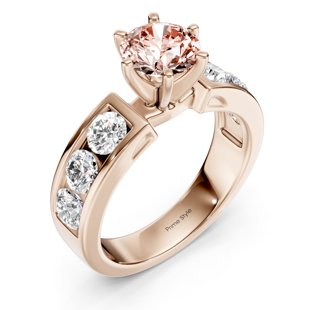 2.50-5.50 CT Round Cut Fancy Pink Diamonds - Engagement Ring