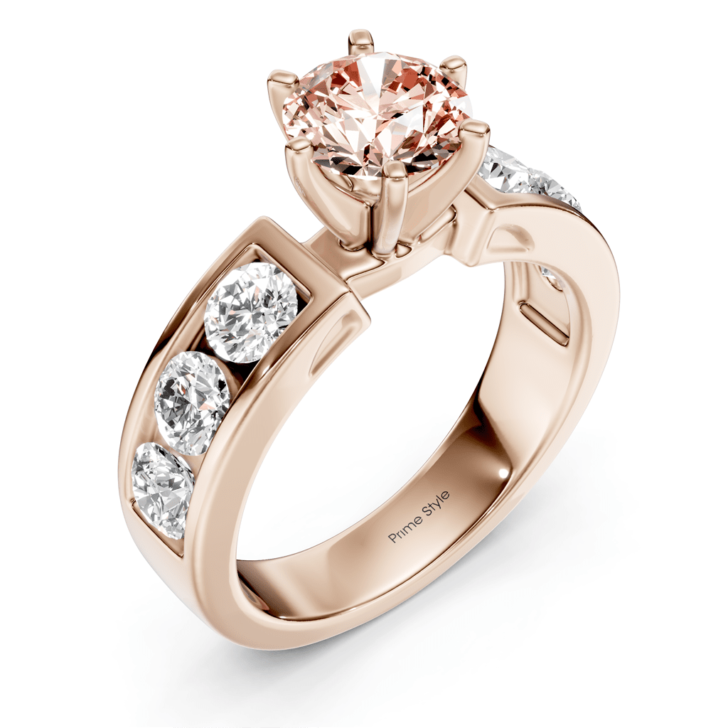 2.50 - 5.50 CT Round Cut Fancy Pink Diamonds - Engagement Ring - Primestyle.com