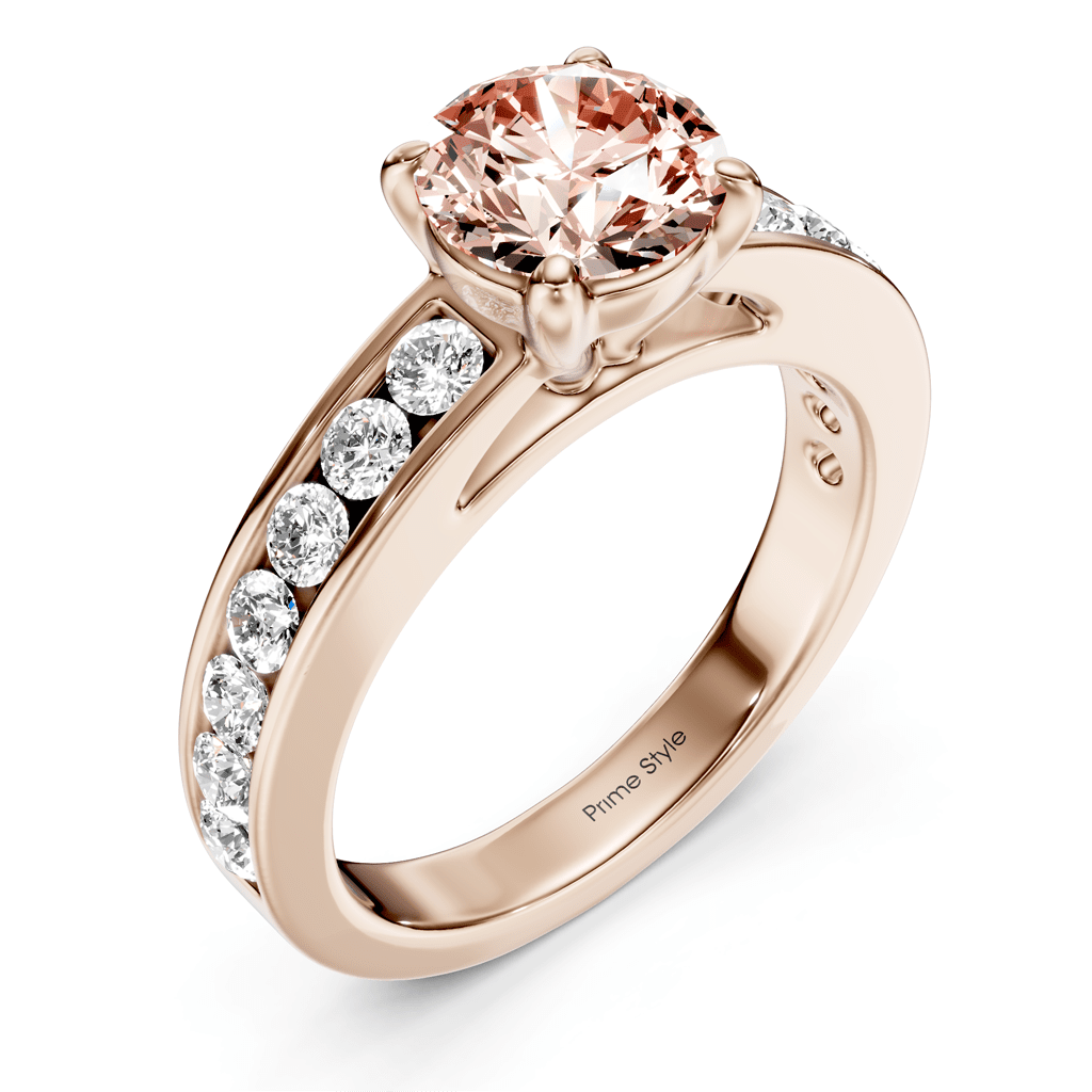 1.65 - 4.65 CT Round Cut Fancy Pink Diamonds - Engagement Ring - Primestyle.com