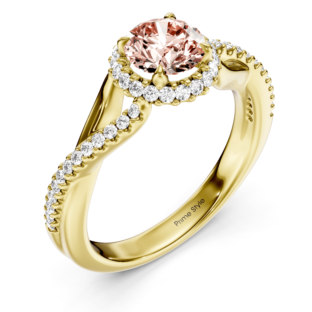 1.25 - 4.25 CT Round Cut Fancy Pink Diamonds - Engagement Ring - Primestyle.com