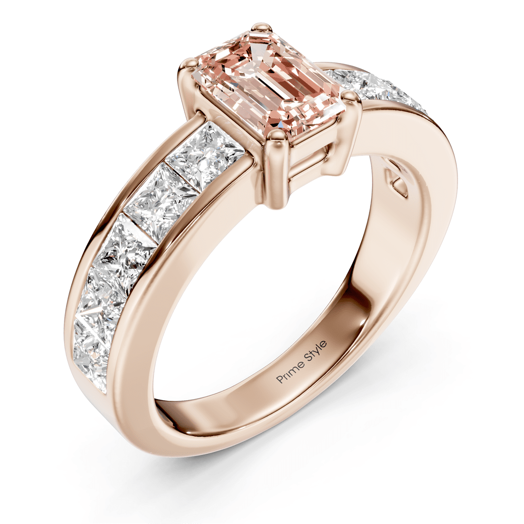 2.50 - 5.50 CT Emerald & Princess Cut Fancy Pink Diamonds - Engagement Ring - Primestyle.com