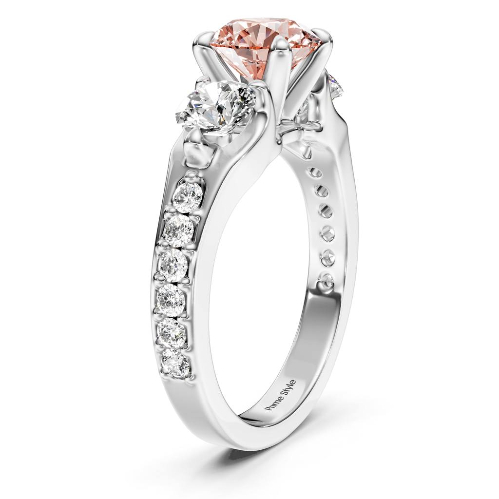 2.05-5.05 CT Round Cut Fancy Pink Diamonds - Engagement Ring