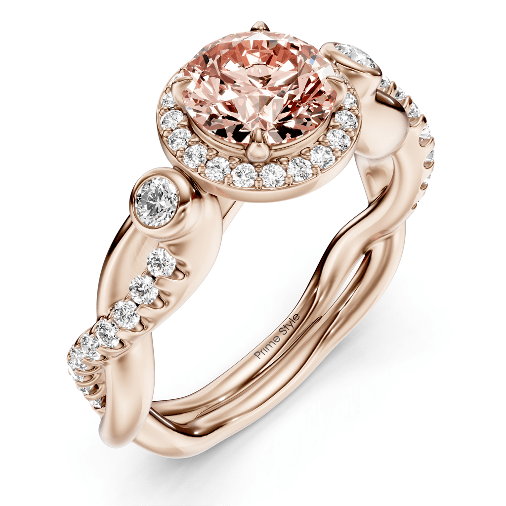 1.70-4.70 CT Princess & Round Cut Fancy Pink Diamonds - Engagement Ring