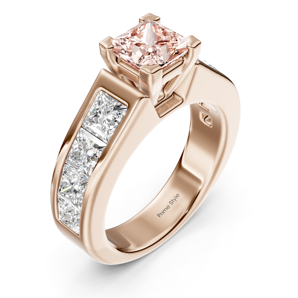 3.30-6.30 CT Princess Cut Fancy Pink Diamonds - Engagement Ring