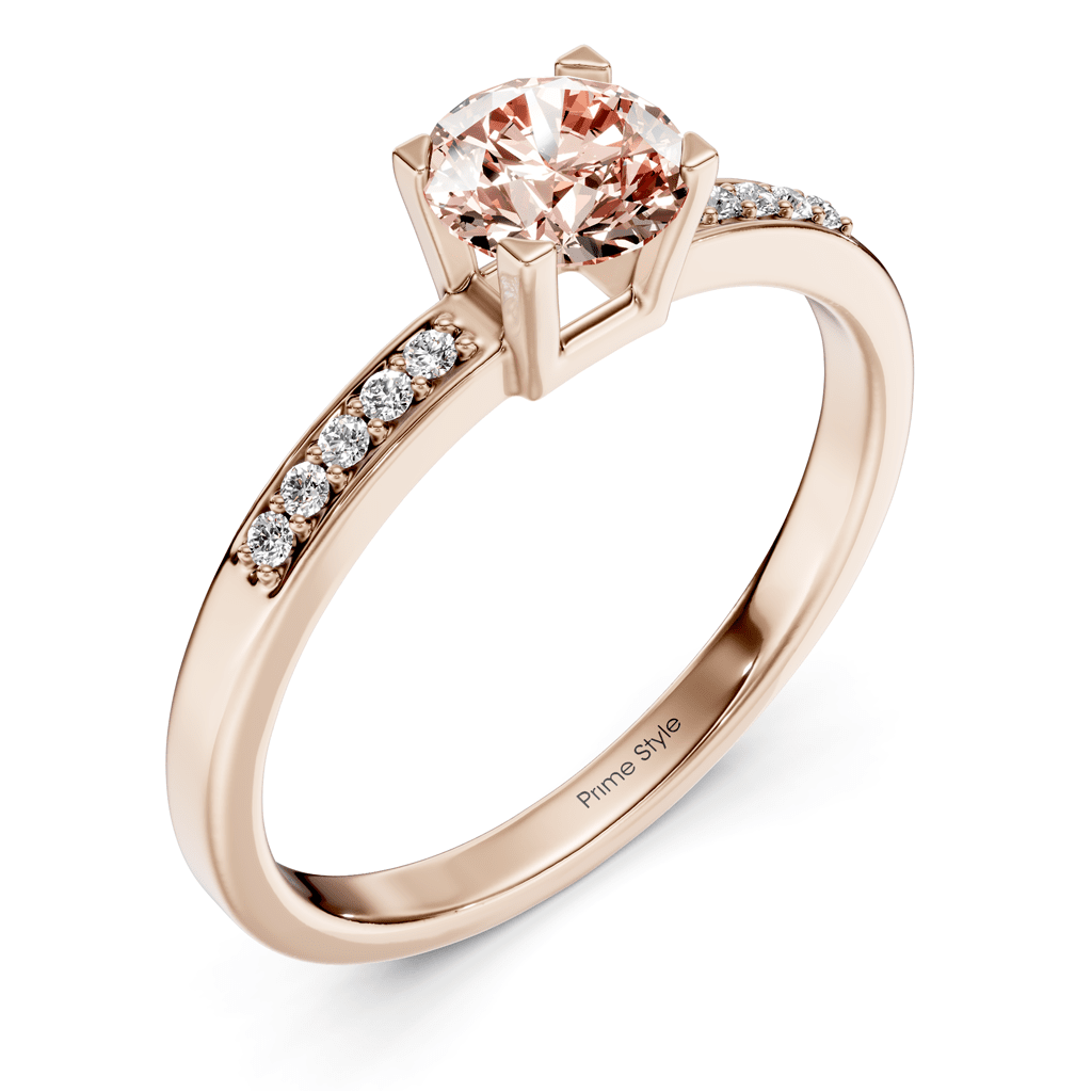 1.10-4.10 CT Round Cut Fancy Pink Diamonds - Engagement Ring