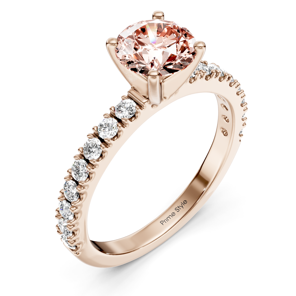 1.40-4.40 CT Round Cut Fancy Pink Diamonds - Engagement Ring