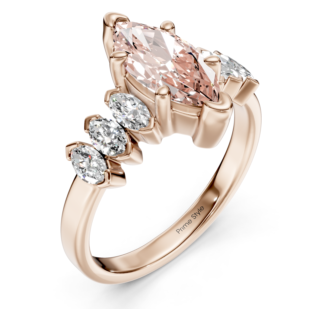 2.00-5.00 CT Marquise Cut Fancy Pink Diamonds - Engagement Ring