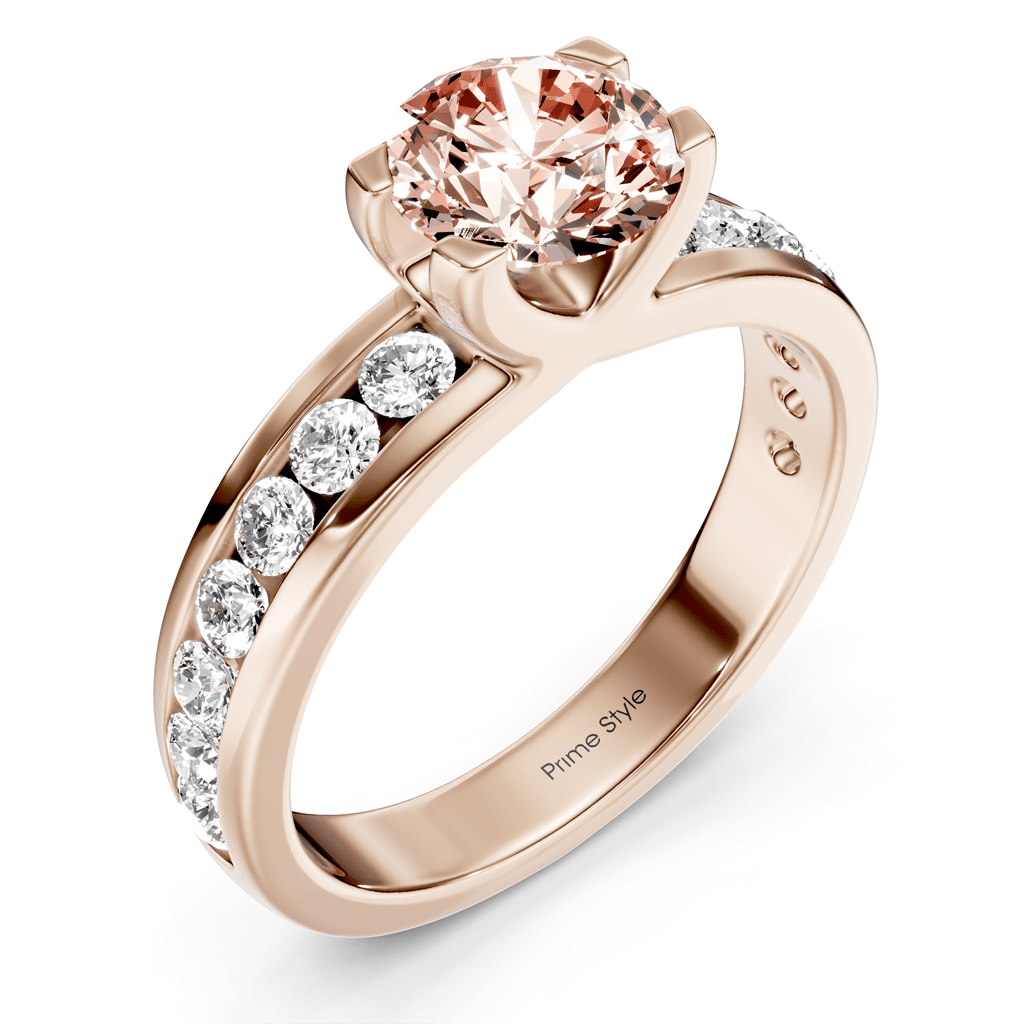 1.60 - 4.60 CT Round Cut Fancy Pink Diamonds - Engagement Ring - Primestyle.com