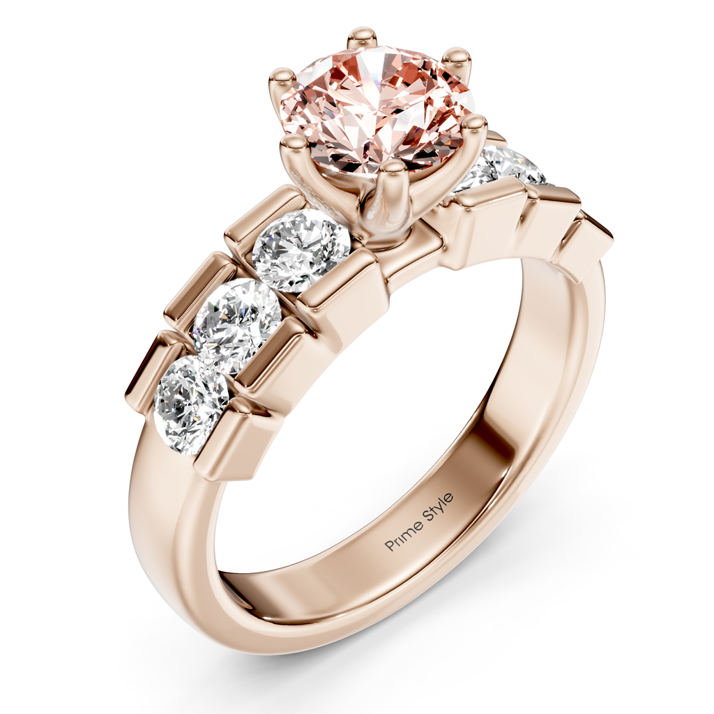 1.85-4.85 CT Round Cut Fancy Pink Diamonds - Engagement Ring