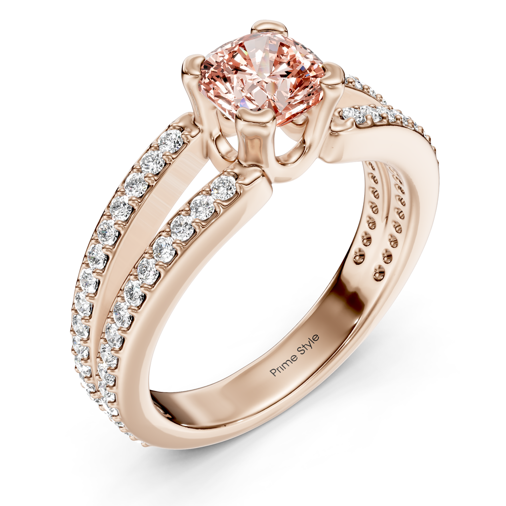 1.50-4.50 CT Cushion & Round Cut Fancy Pink Diamonds - Engagement Ring