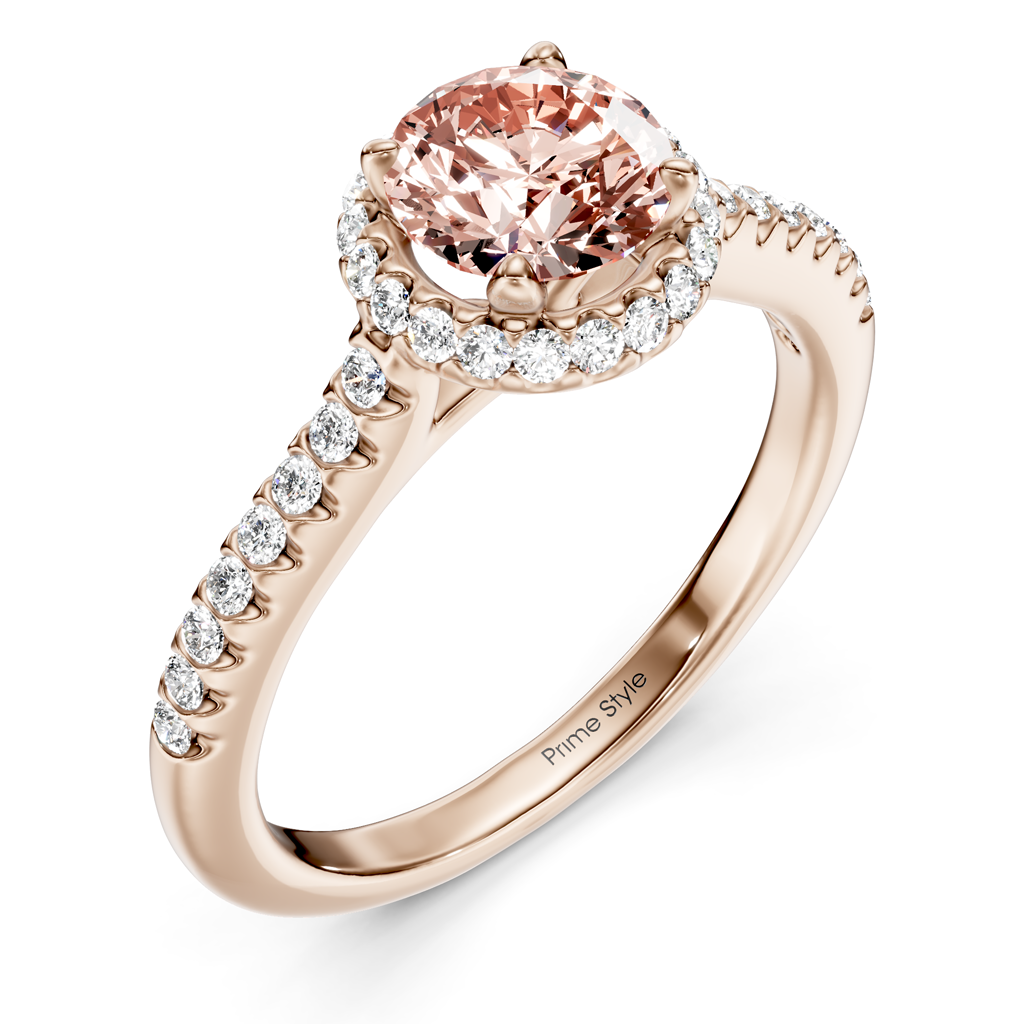 1.30-4.30 CT Round Cut Fancy Pink Diamonds - Engagement Ring