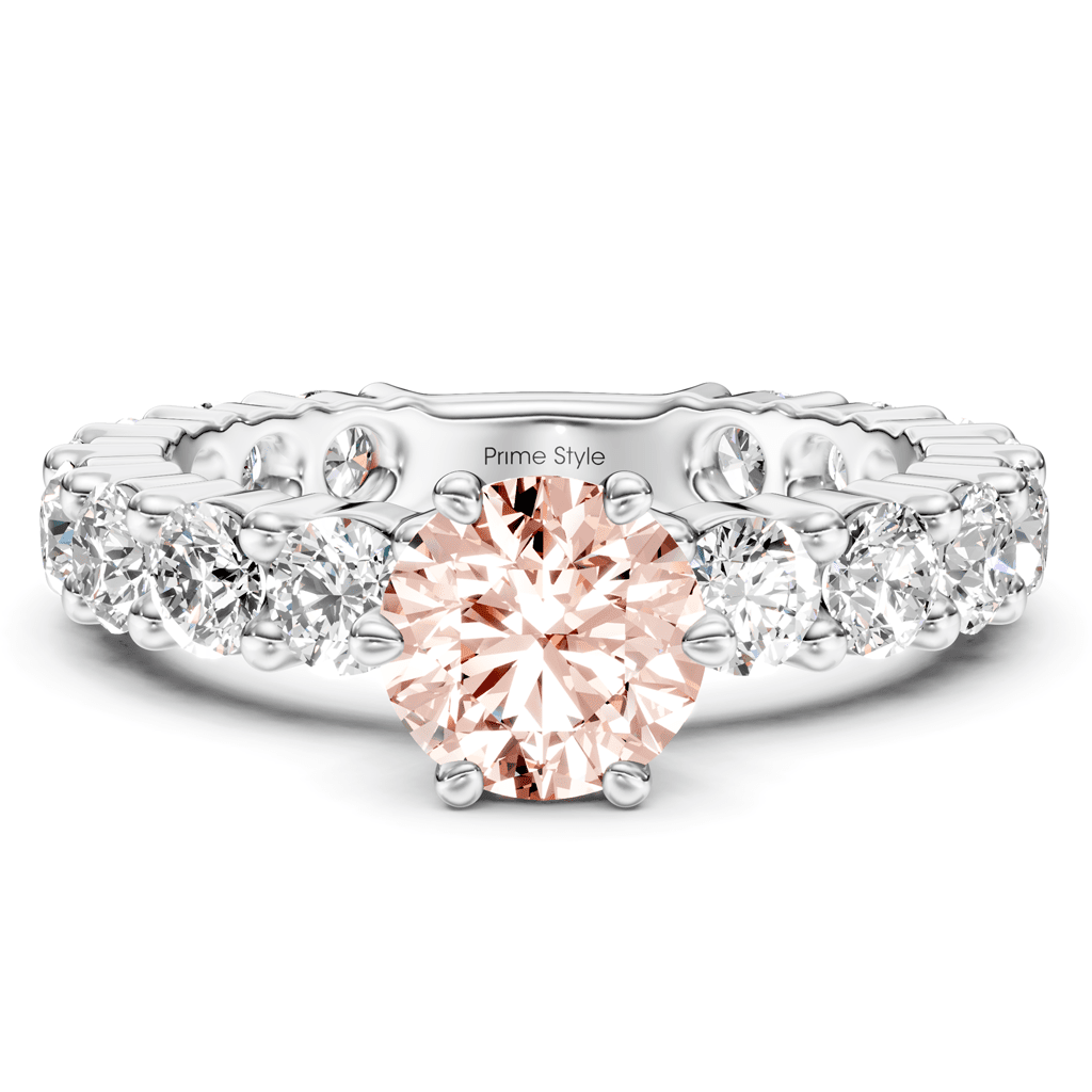 3.40-6.40 CT Emerald & Round Cut Fancy Pink Diamonds - Engagement Ring