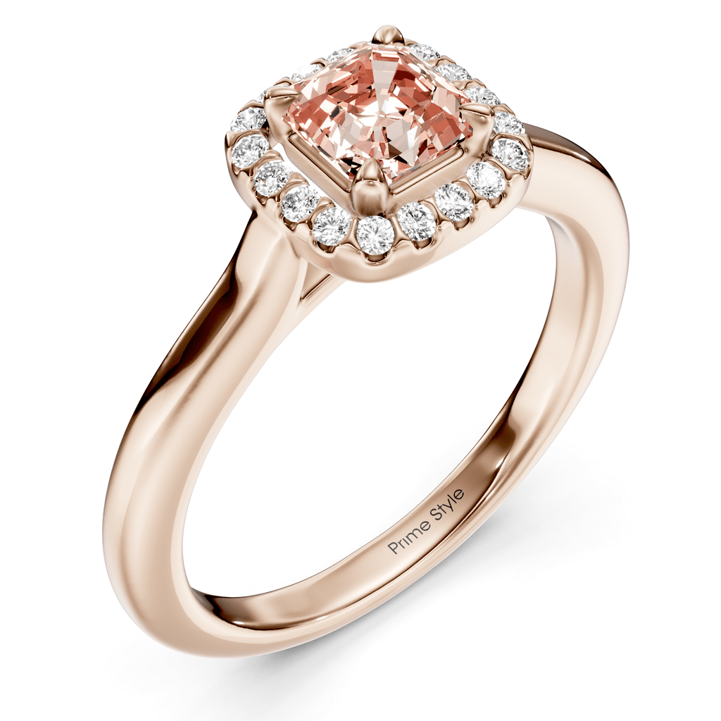 1.15 - 4.15 CT Ascher & Round Cut Fancy Pink Diamonds - Engagement Ring - Primestyle.com