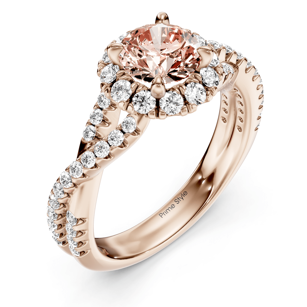 1.45 - 4.45 CT Round Cut Fancy Pink Diamonds - Engagement Ring - Primestyle.com