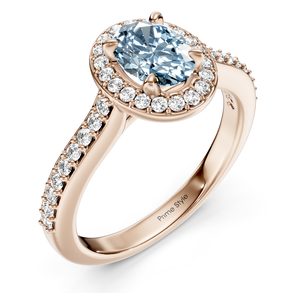 1.30-4.30 CT Marquise & Round Cut Fancy Blue Diamonds - Engagement Ring