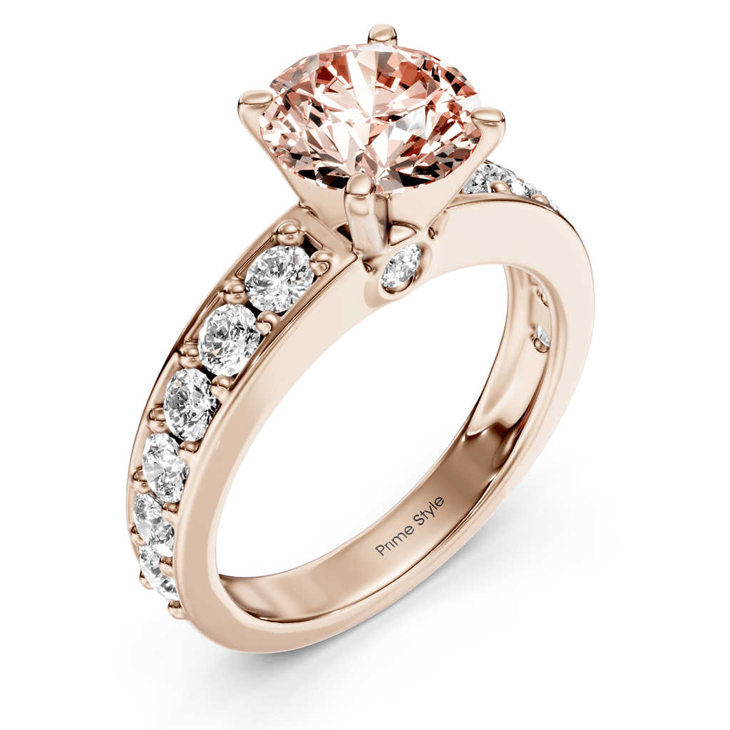 1.80 - 4.80 CT Princess & Round Cut Fancy Pink Diamonds - Engagement Ring - Primestyle.com