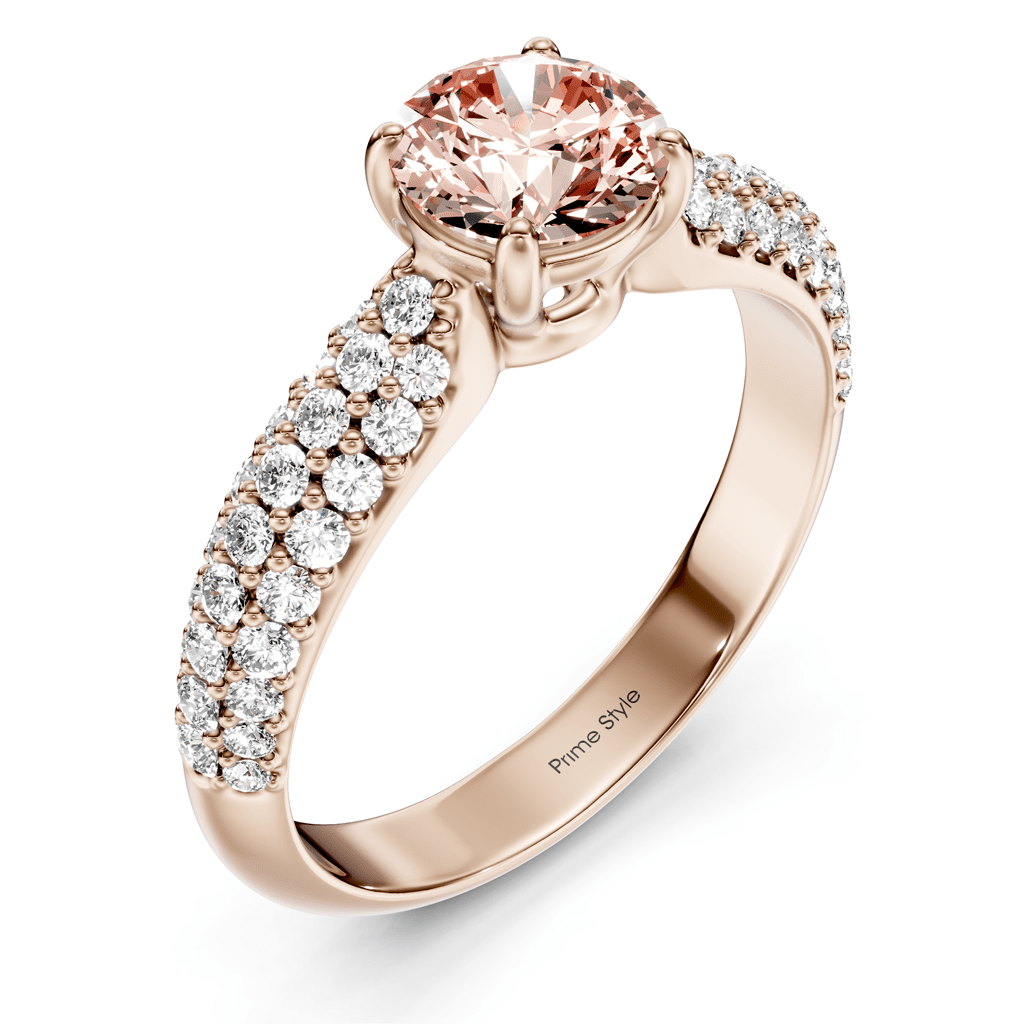 1.50 - 4.50 CT Round Cut Fancy Pink Diamonds - Engagement Ring - Primestyle.com