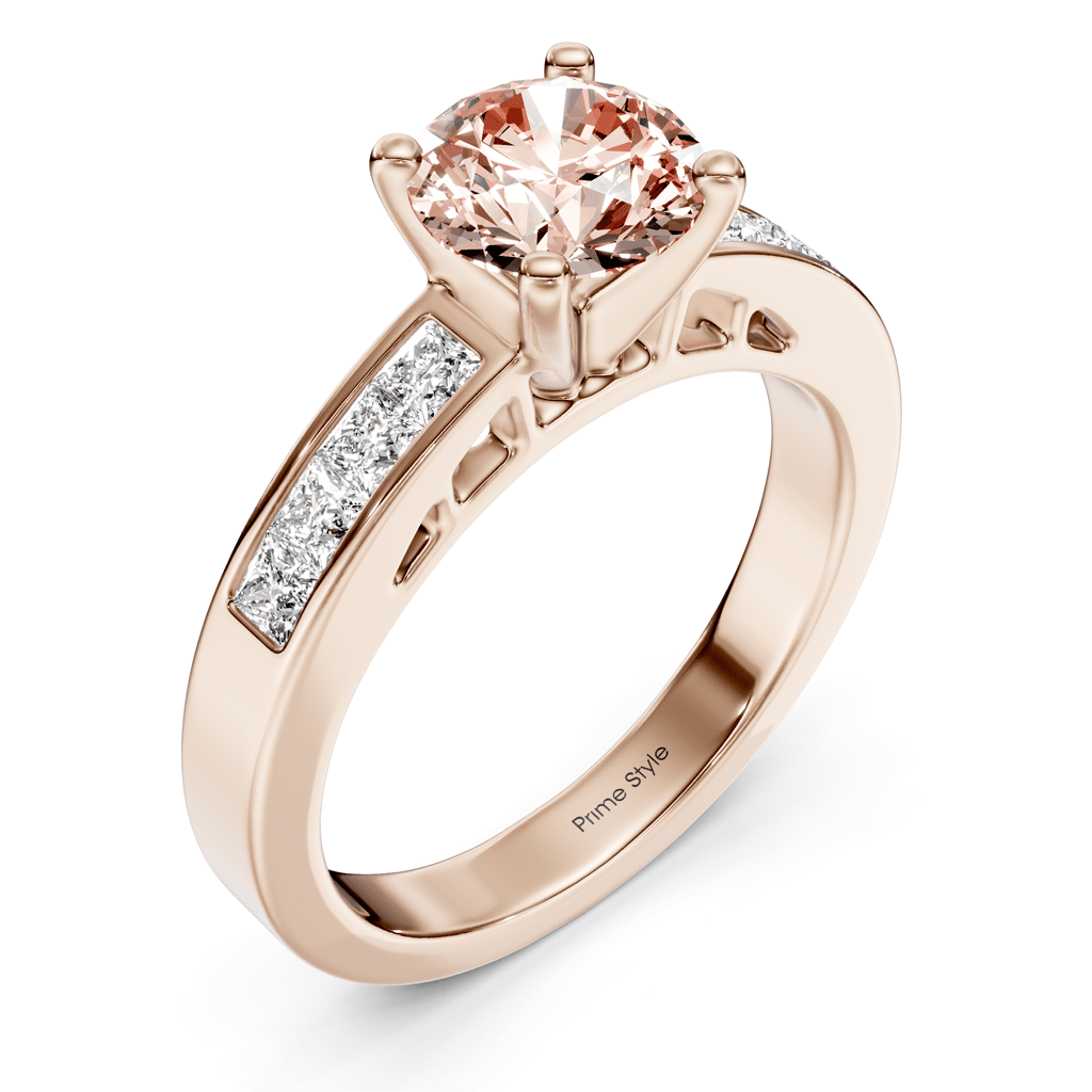 1.50 - 4.50 CT Princess & Round Cut Fancy Pink Diamonds - Engagement Ring - Primestyle.com