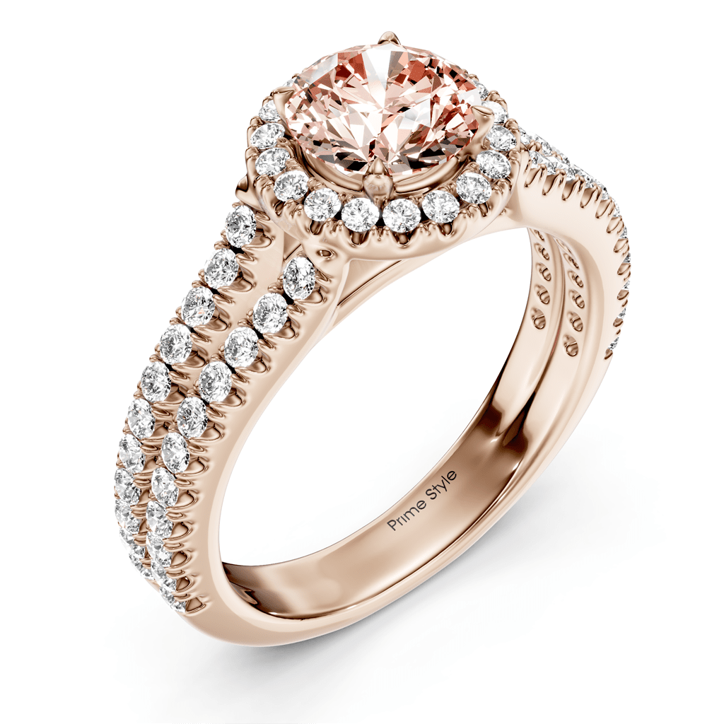 1.60 - 4.60 CT Round Cut Fancy Pink Diamonds - Engagement Ring - Primestyle.com