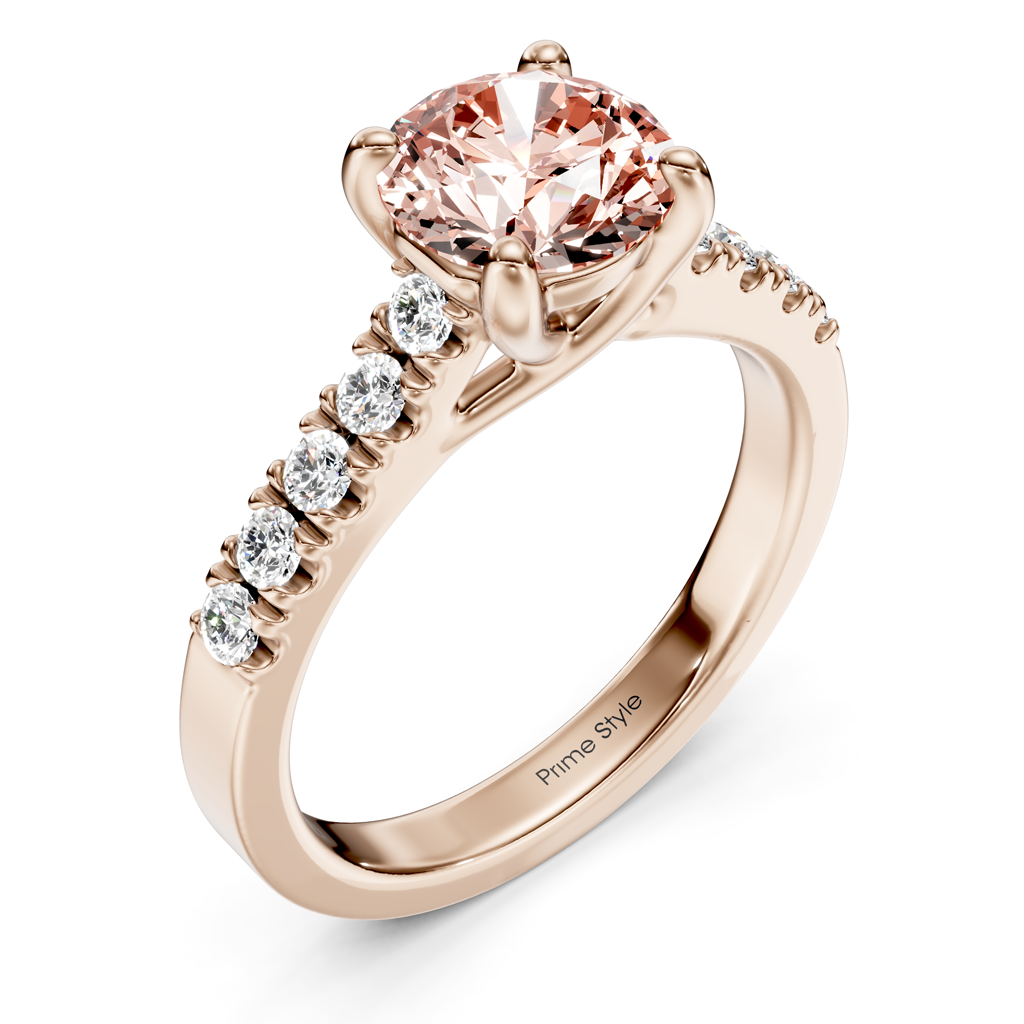 1.25-4.25 CT Round Cut Fancy Pink Diamonds - Engagement Ring