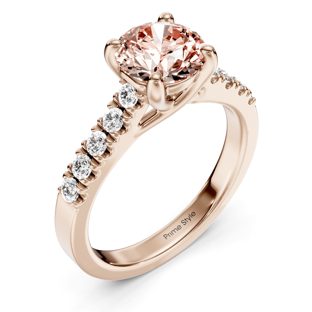 1.25 - 4.25 CT Round Cut Fancy Pink Diamonds - Engagement Ring - Primestyle.com