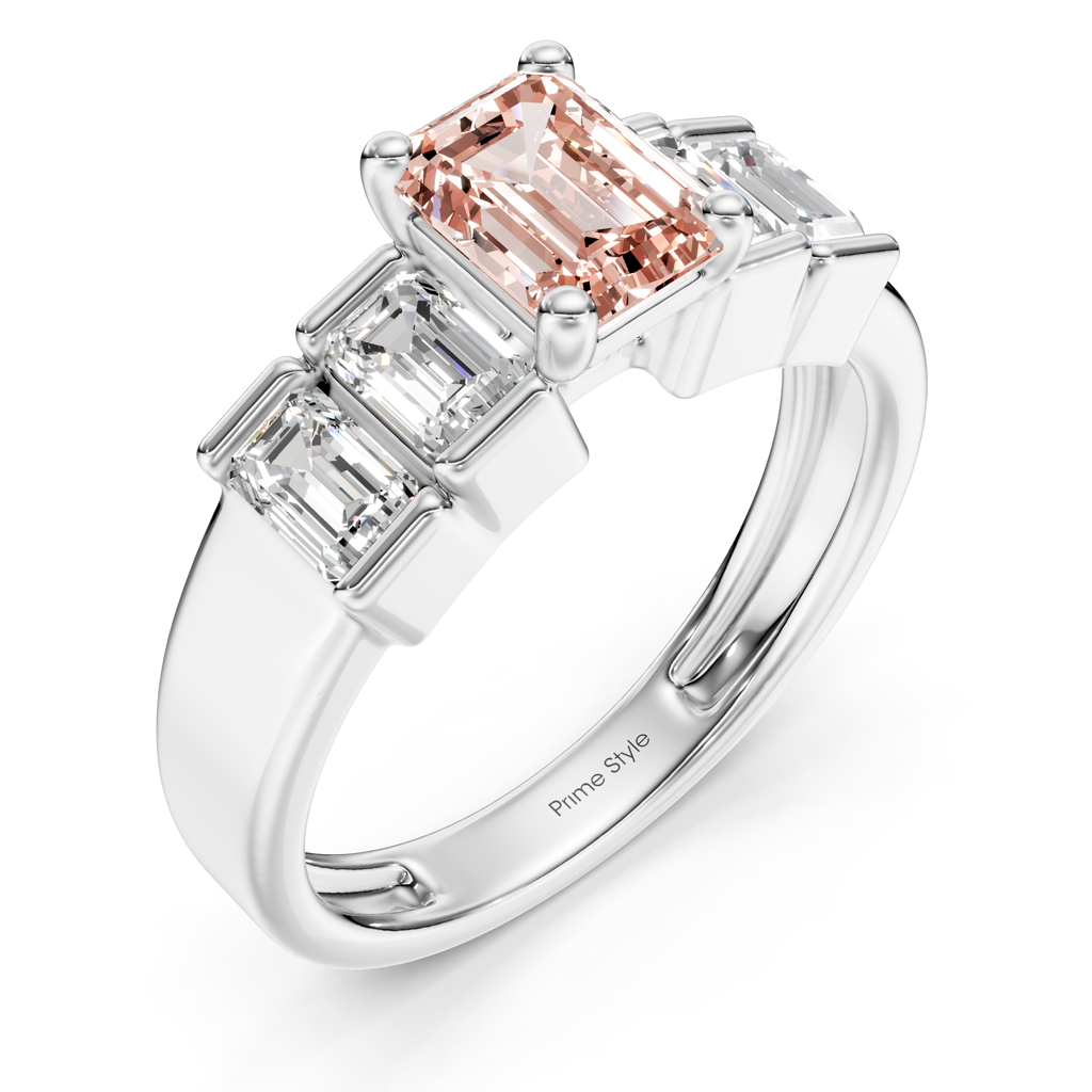 2.30-5.30 CT Emerald Cut Fancy Pink Diamonds - Engagement Ring
