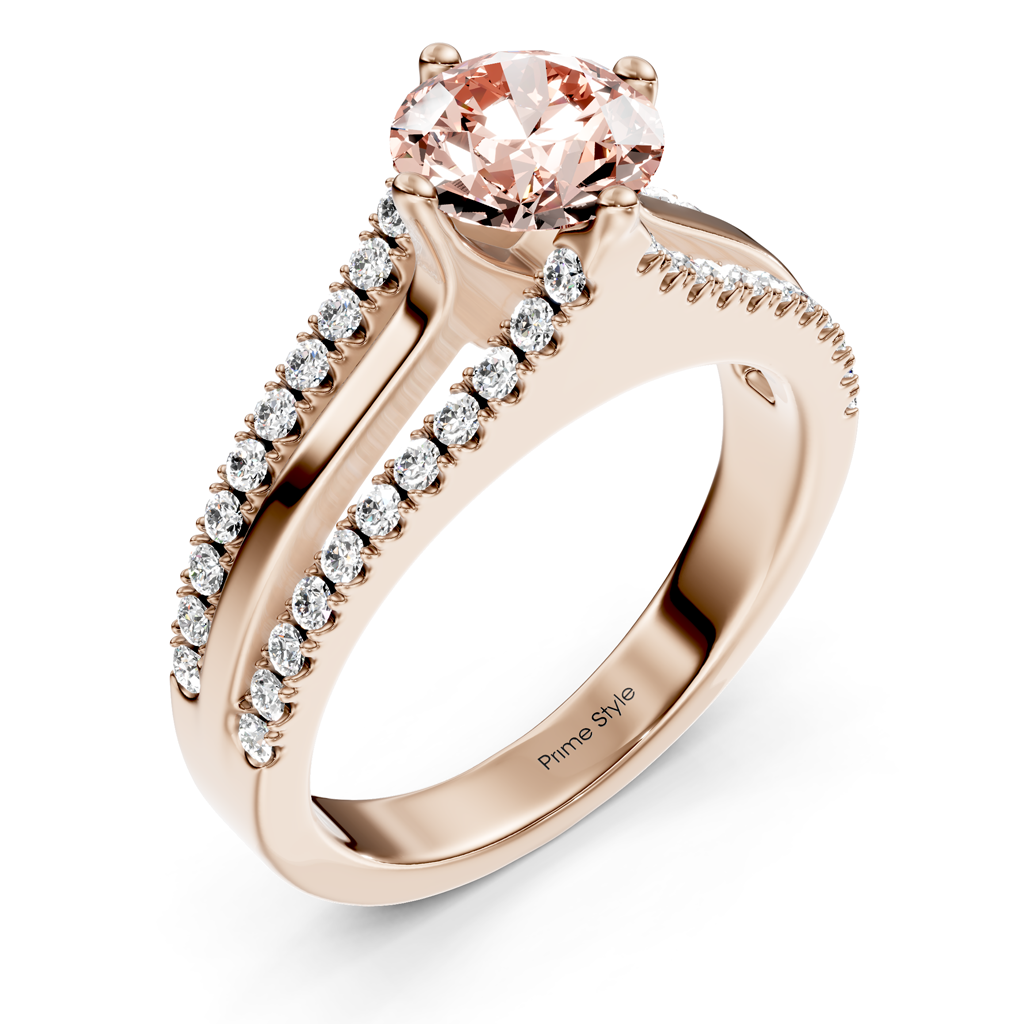 1.45-4.45 CT Round Cut Fancy Pink Diamonds - Engagement Ring