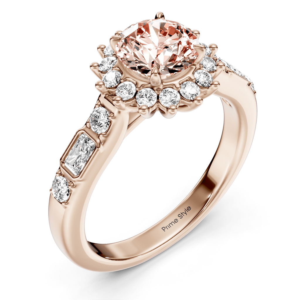 1.57 - 4.57 CT Radiant & Round Cut Fancy Pink Diamonds - Engagement Ring - Primestyle.com