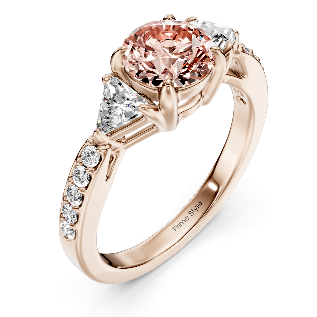 1.60-4.60 CT Round & Triangle Cut Fancy Pink Diamonds - Engagement Ring