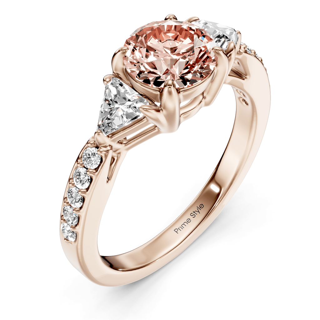 1.60 - 4.60 CT Round & Triangle Cut Fancy Pink Diamonds - Engagement Ring - Primestyle.com