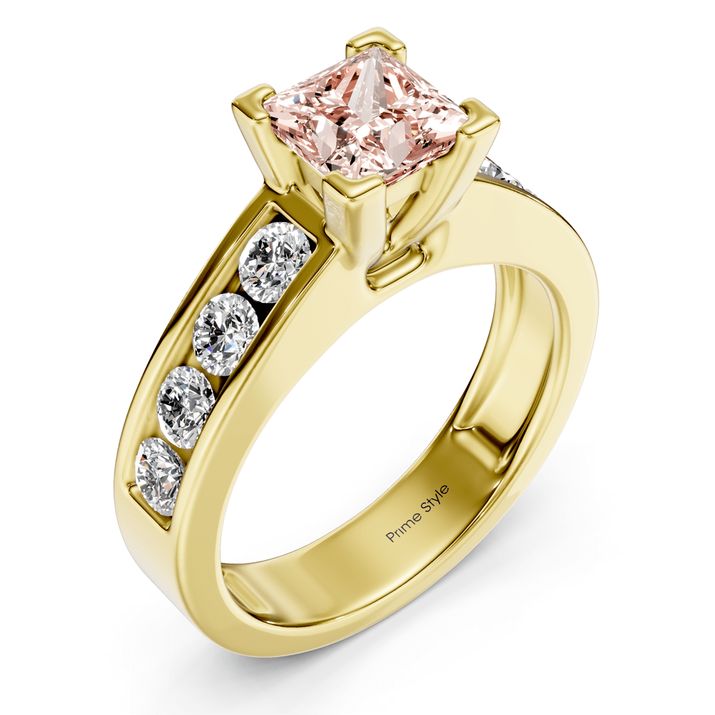 1.80 - 4.80 CT Princess & Round Cut Fancy Pink Diamonds - Engagement Ring - Primestyle.com