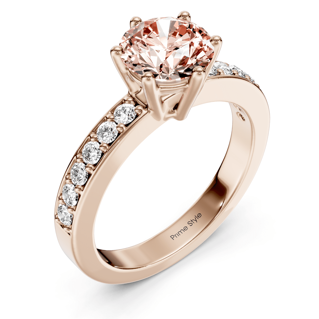 1.25 - 4.25 CT Round Cut Fancy Pink Diamonds - Engagement Ring - Primestyle.com