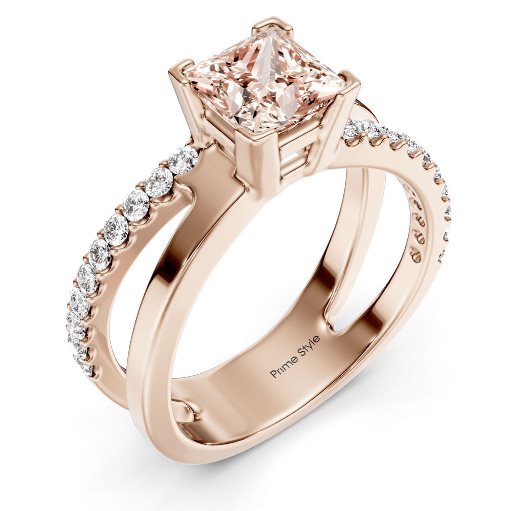 1.25 - 4.25 CT Princess & Round Cut Fancy Pink Diamonds - Engagement Ring - Primestyle.com