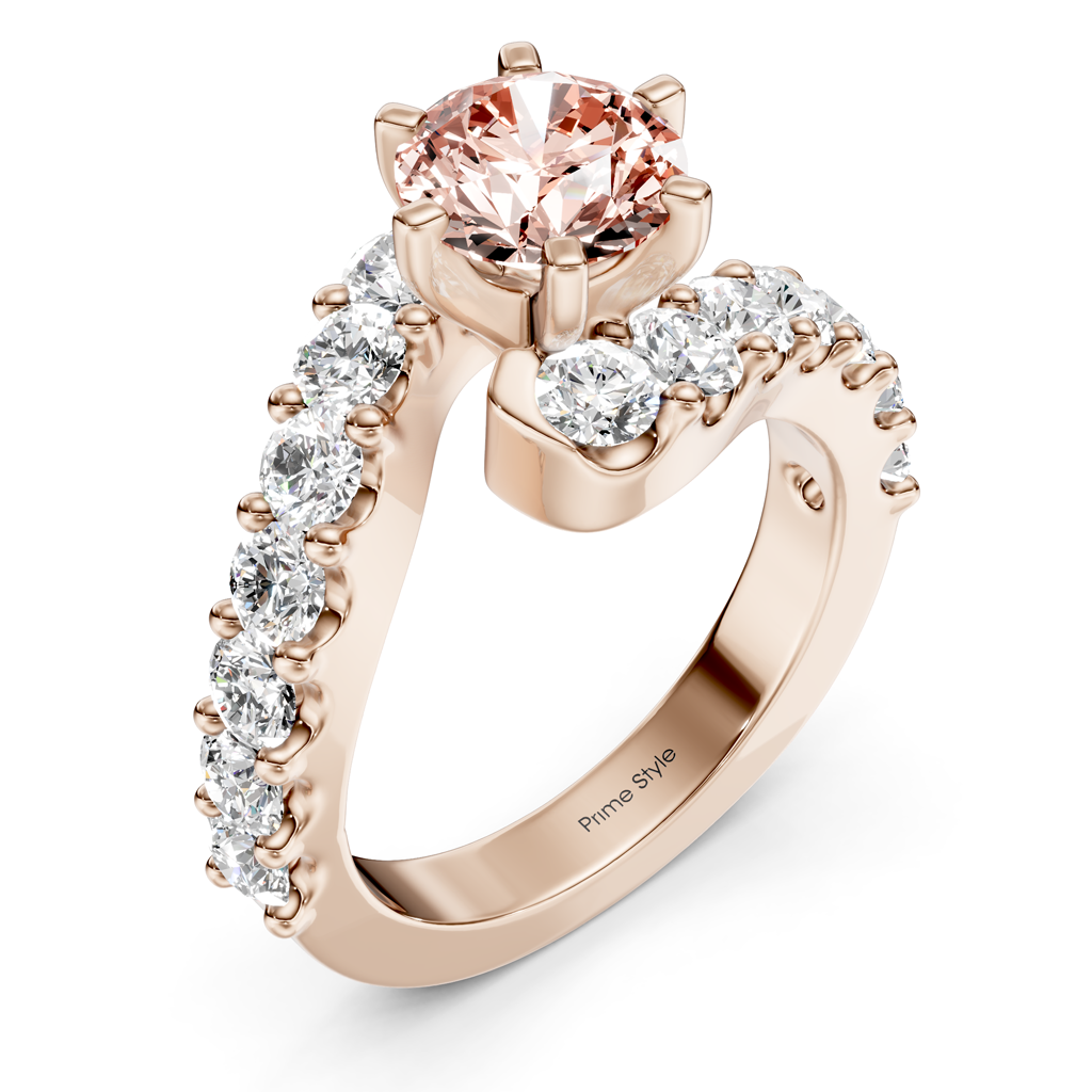 2.30-5.30 CT Round Cut Fancy Pink Diamonds - Engagement Ring