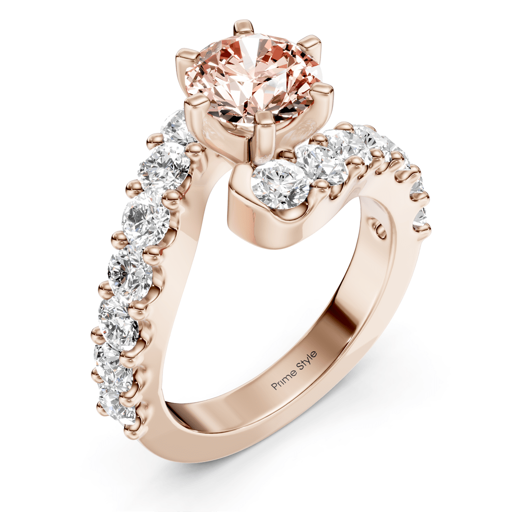 2.30 - 5.30 CT Round Cut Fancy Pink Diamonds - Engagement Ring - Primestyle.com
