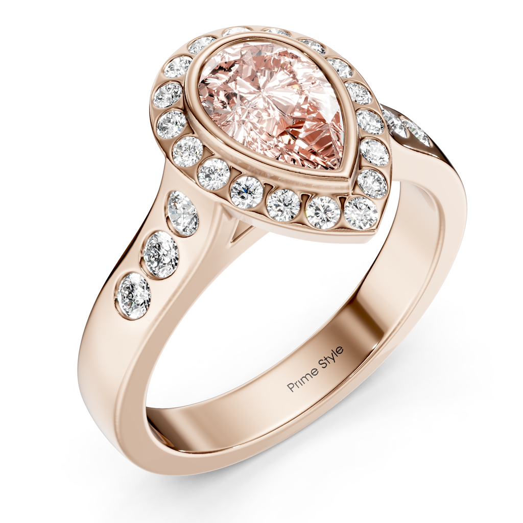 1.38-4.38 CT Pear & Round Cut Fancy Pink Diamonds - Engagement Ring