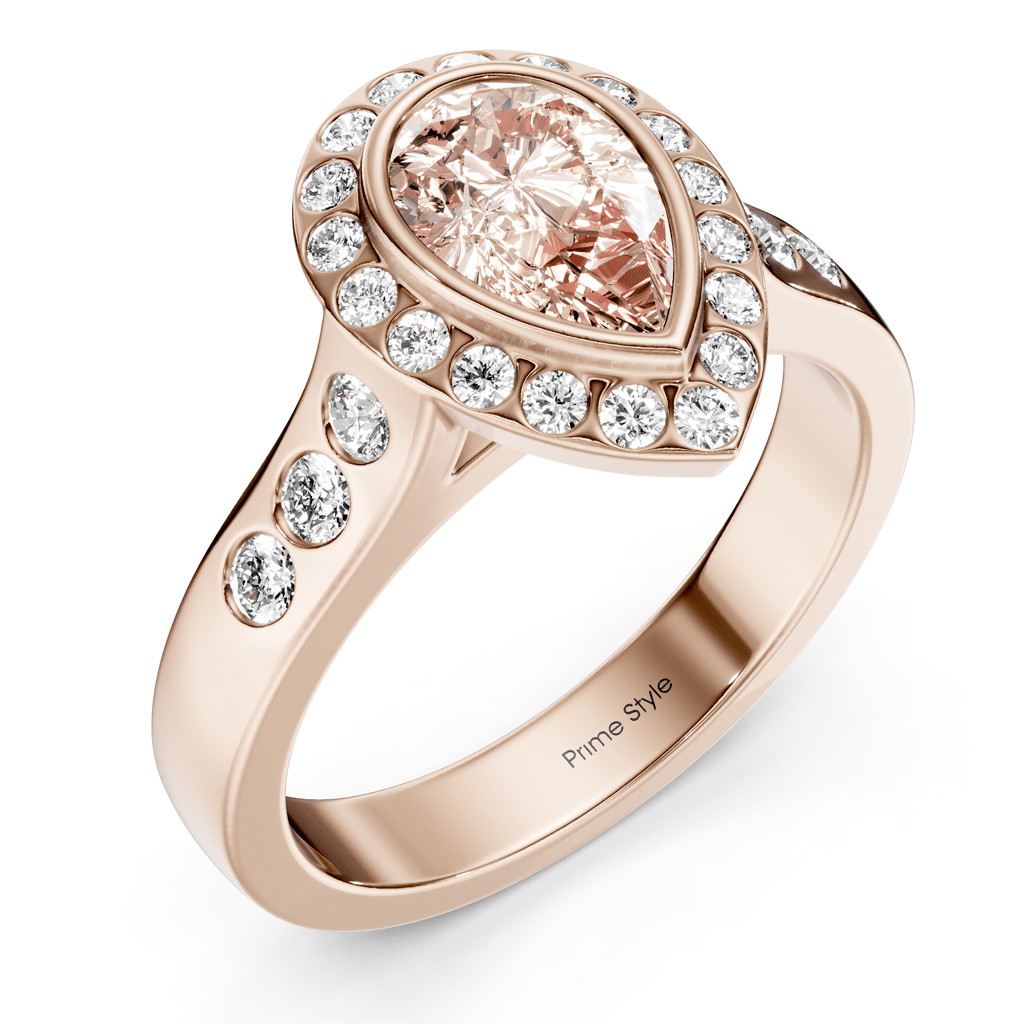 1.38 - 4.38 CT Pear & Round Cut Fancy Pink Diamonds - Engagement Ring - Primestyle.com