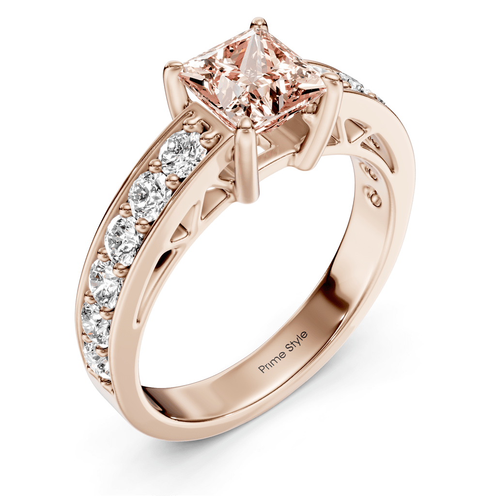 1.50-4.50 CT Princess & Round Cut Fancy Pink Diamonds - Engagement Ring