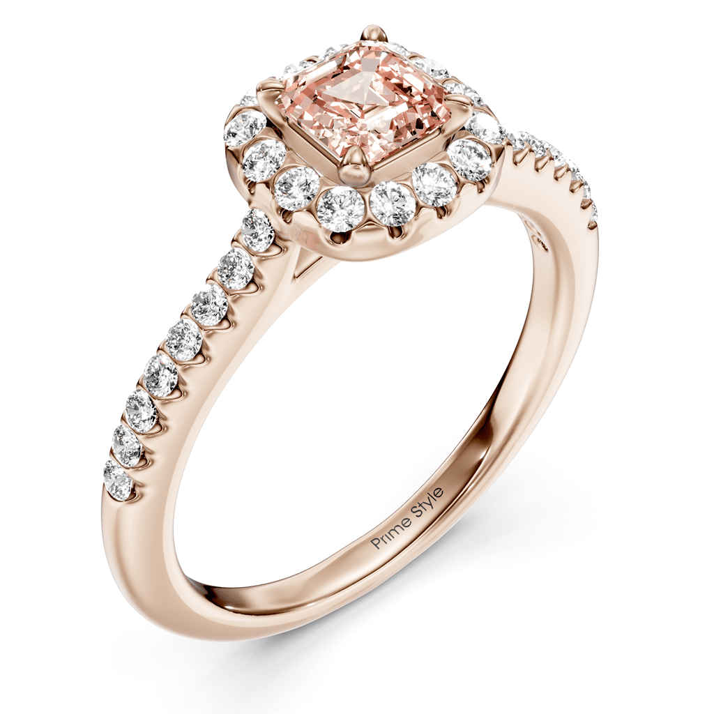 1.35-4.35 CT Ascher & Round Cut Fancy Pink Diamonds - Engagement Ring