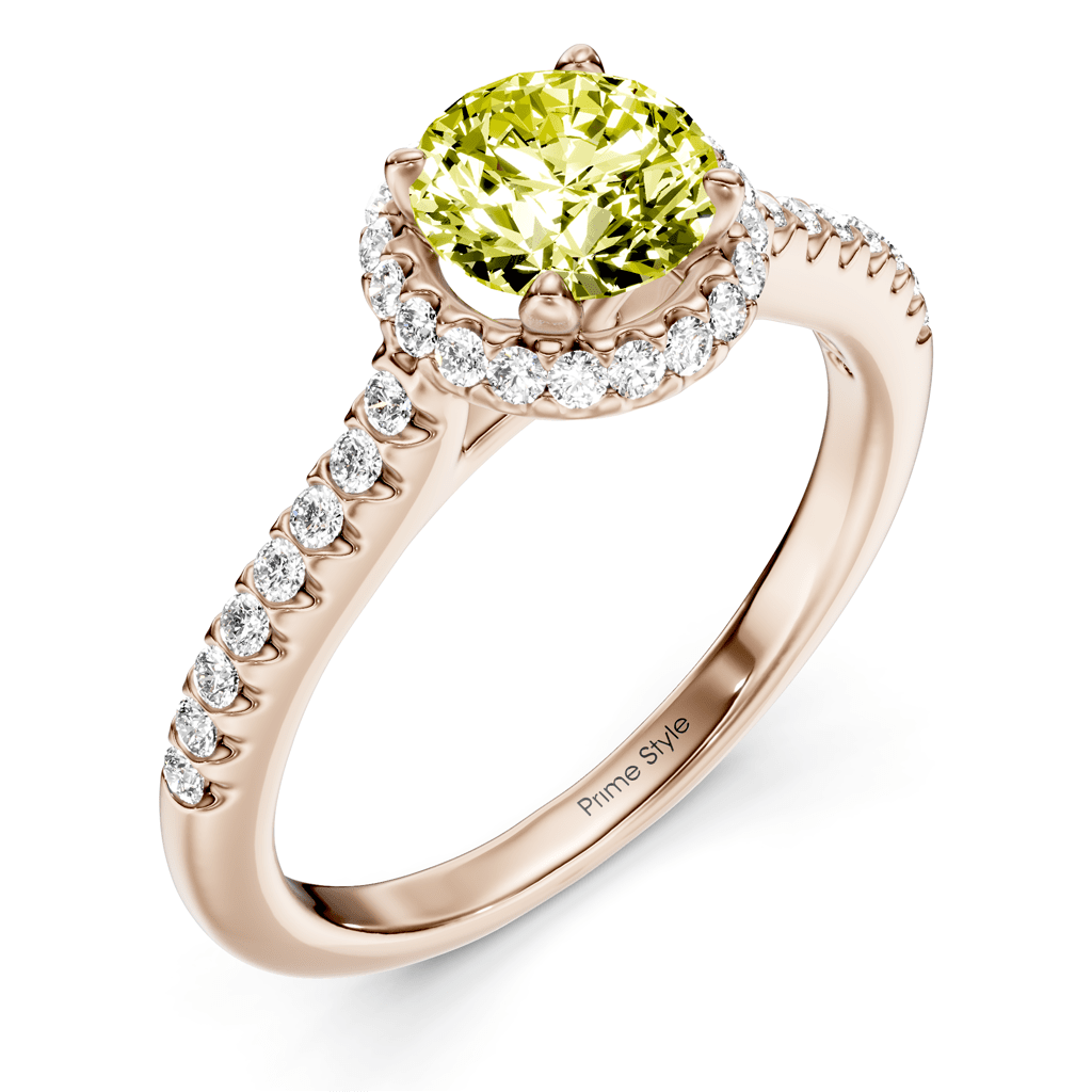 1.30 - 4.30 CT Round Cut Fancy Yellow Diamonds - Engagement Ring - Primestyle.com