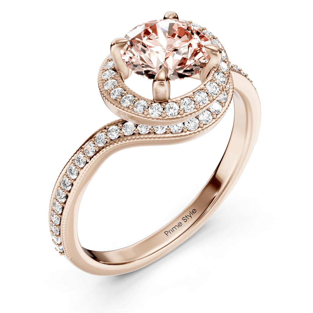 1.25 - 4.25 CT Round Cut Fancy Pink Diamonds - Engagement Ring - Primestyle.com