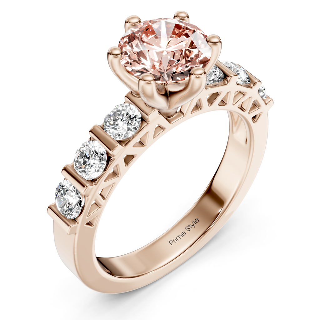 1.60-4.60 CT Round Cut Fancy Pink Diamonds - Engagement Ring